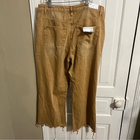 Vervet Leslie Super High Rise 90's Vintage Crop Flare Jeans Tan Brown Size 32 U - Picture 7 of 11